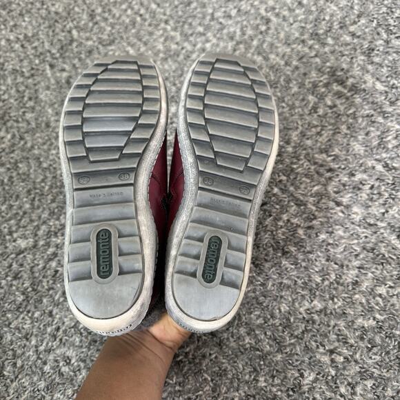 Remonte Burgundy Liv 73 Leather High Top Sneaker Ankle Boot Zip Lace 38 US 7 - Picture 4 of 9